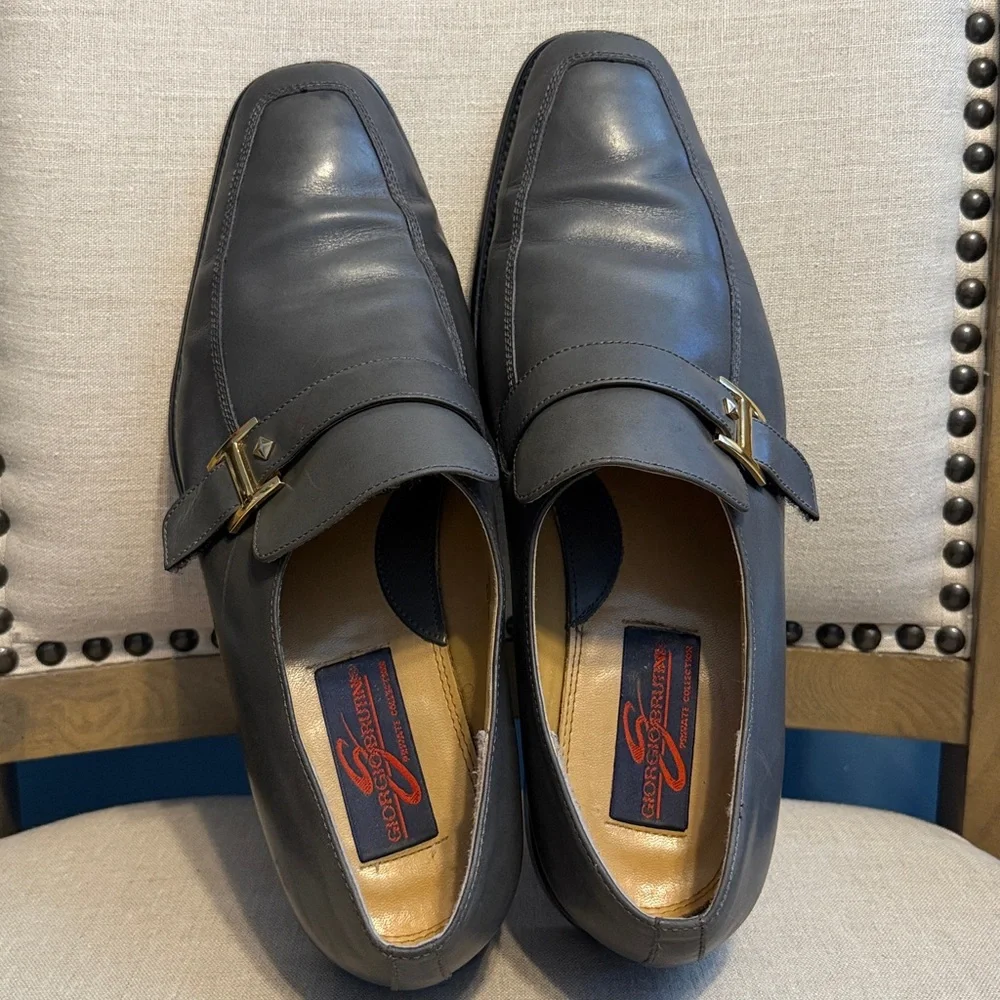 Giorgio Brutini Vintage Monk Strap Leather Loafers, Size 12